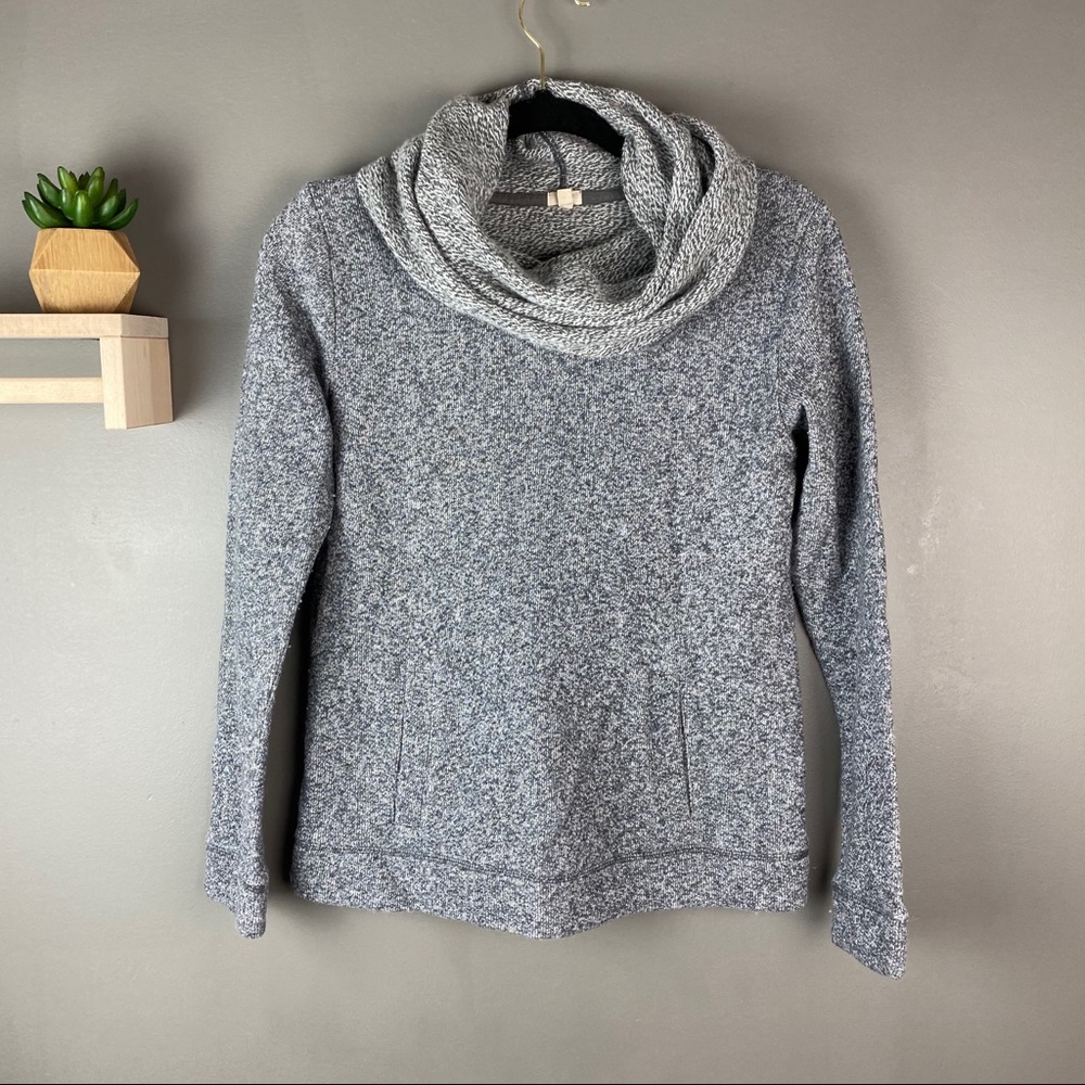 J Crew gray pullover cowl neck sweater with kangaroo pocket size small